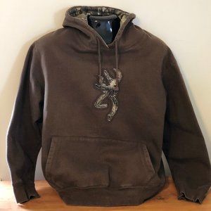 Browning Hoodie Sweatshirt XL Men Thick Warm Brown